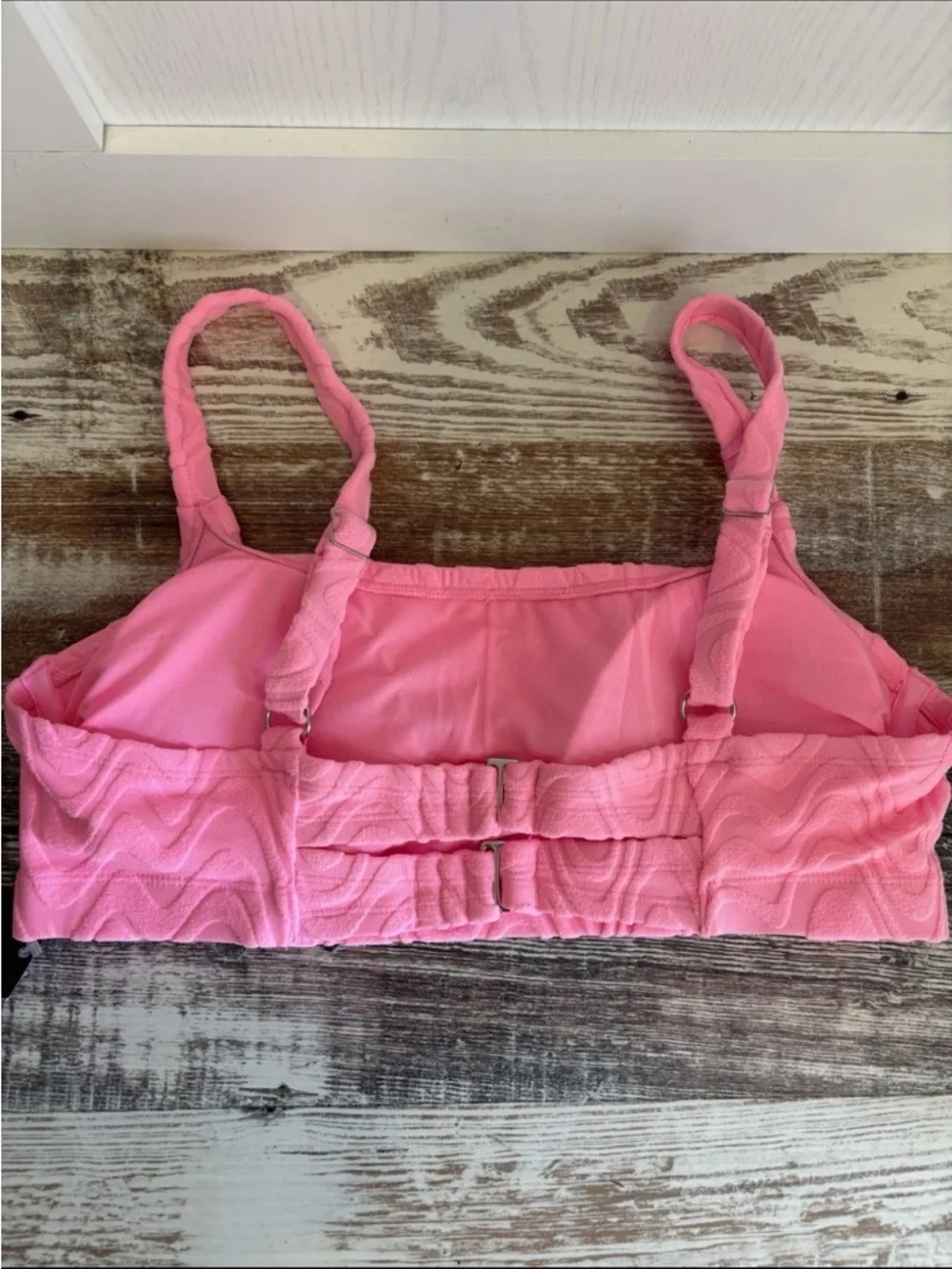 NWT Wild Fable Wavy Terry Textured Bralette Top Pink 1X - Picture 2 of 5